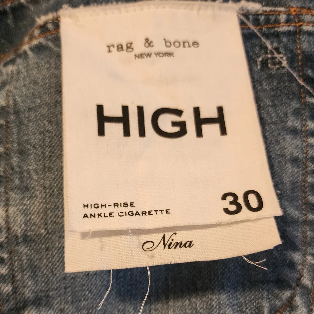 Rag & Bone High Rise Ankle Sigarette Nina jeans Size 30 New - Picture 8 of 11